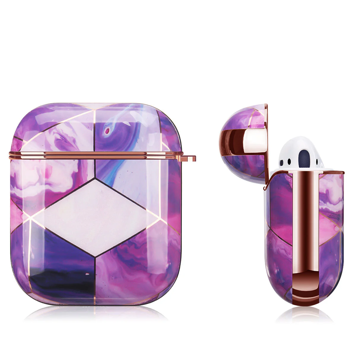 AirPods | Electroplating Purple Marble Case - Image 3