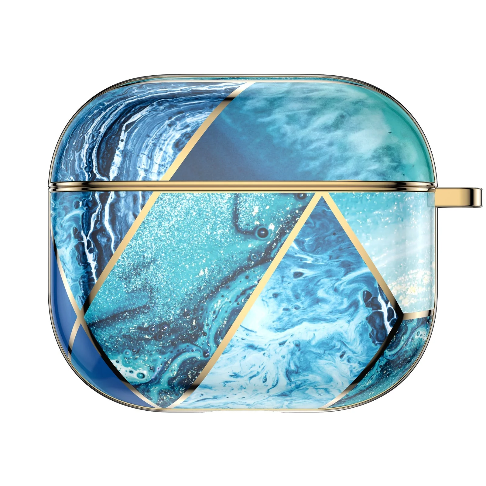 AirPods | Luxury Gold Blue Marble Case - Image 7