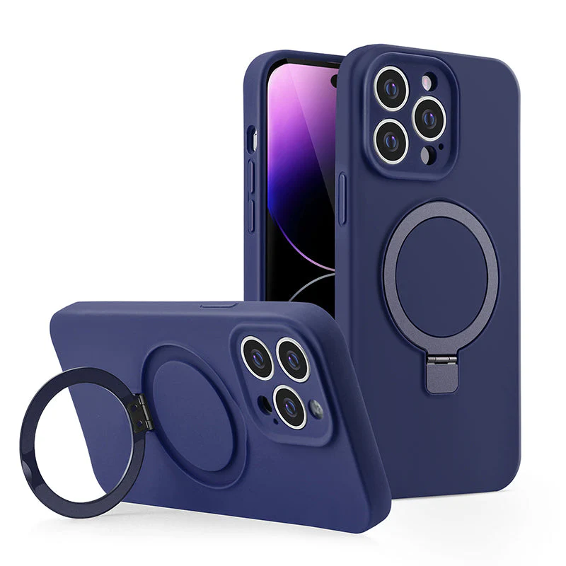 iPhone MagSafe Series | Liquid Silicone Foldable Stand Phone Case - Image 11