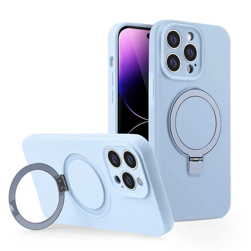 iPhone MagSafe Series | Liquid Silicone Foldable Stand Phone Case - Image 7
