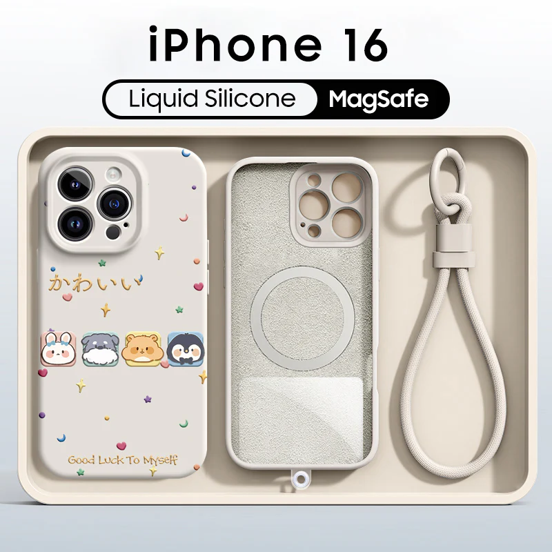 iPhone Lanyard Series | Cartoon Liquid Silicone MagSafe Phone Case - Image 6