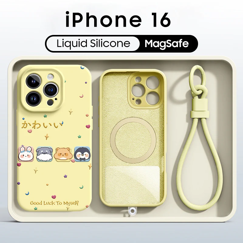 iPhone Lanyard Series | Cartoon Liquid Silicone MagSafe Phone Case - Image 7