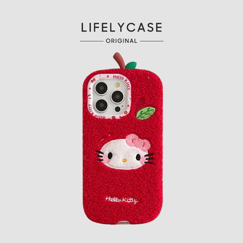 iPhone Series | Apple Hello Kitty Liquid Silicone Plush Phone Case - Image 6