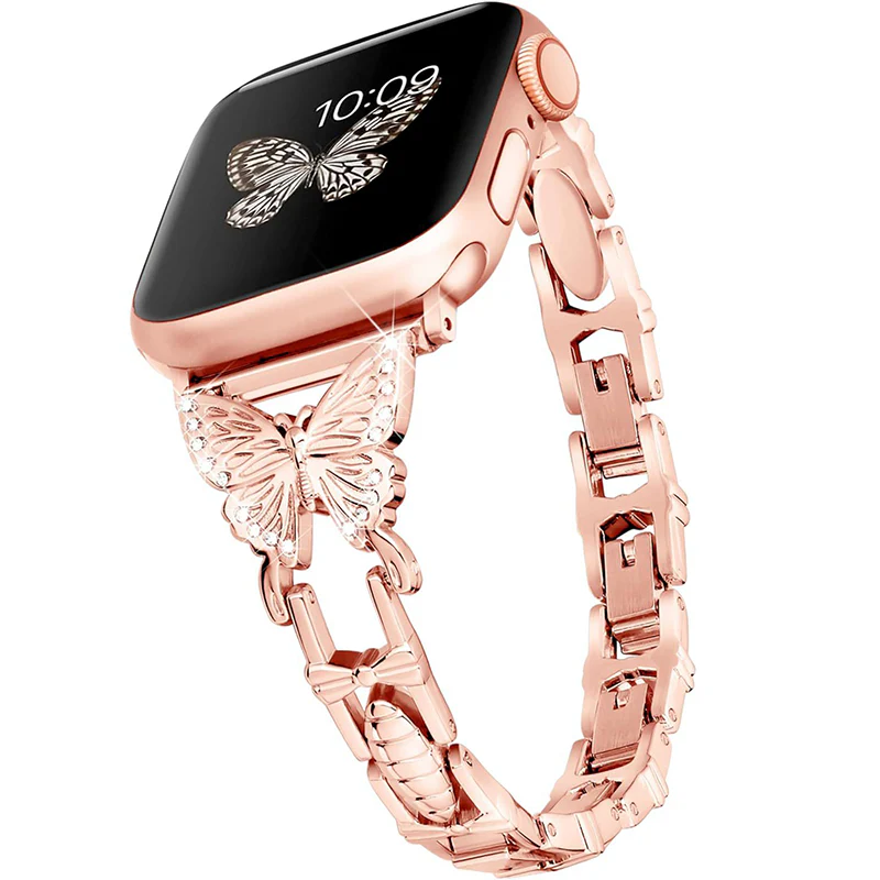 Apple Watch | Diamond Butterfly Metal Watch Band - Image 11
