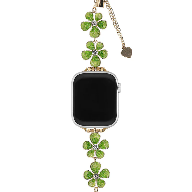 Apple Watch | Diamond-Studded Four-Leaf Clover Metal Watch Band - Image 8
