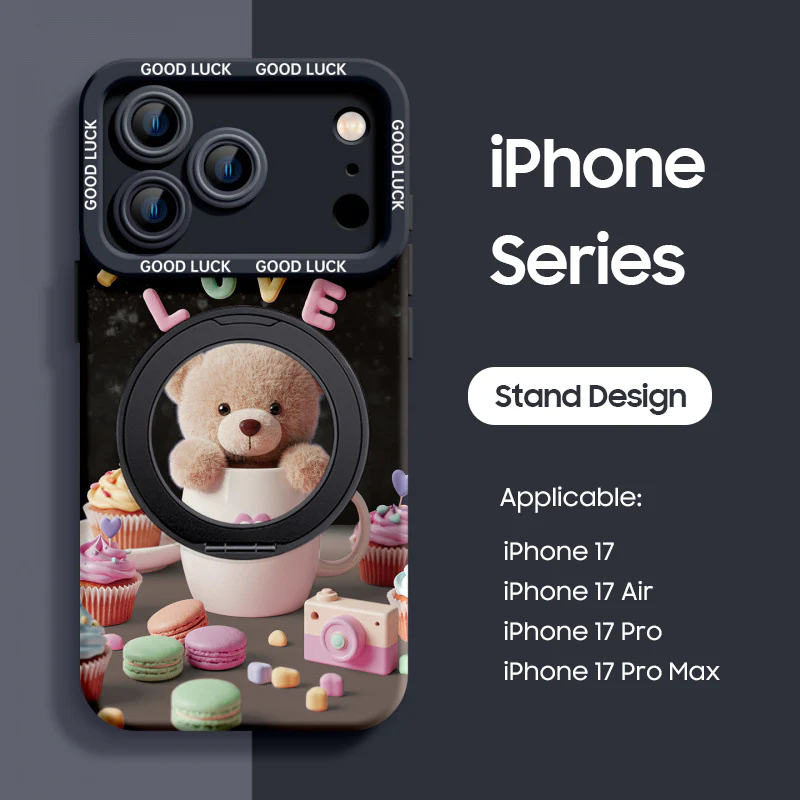 iPhone Lanyard Series | Bear Phone Case with Rotating Stand Design - Image 2