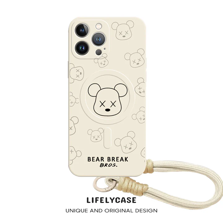 iPhone Lanyard Series | Bearbrick Liquid Silicone MagSafe Phone Case
