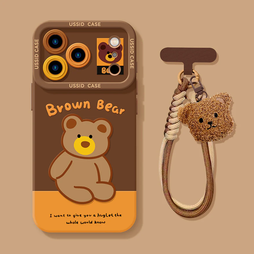iPhone beads series | Brown Bear Liquid Silicone Phone Case - Image 3
