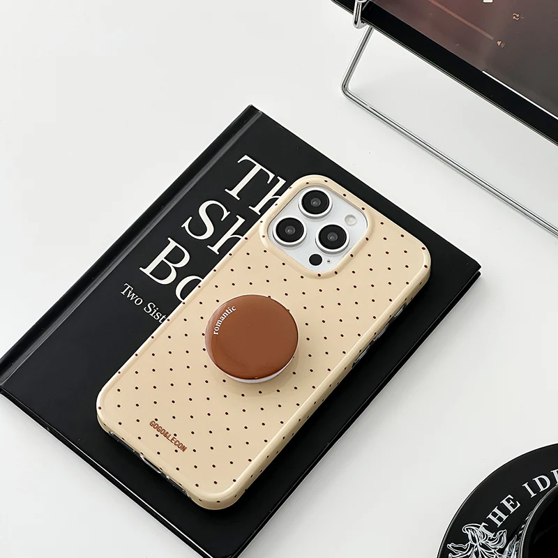 iPhone Lanyard Series | Brown Stand Polka Dot Phone Case - Image 2