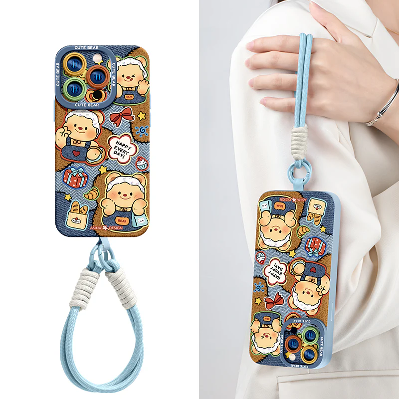 iPhone Lanyard Series | Butter Bear Co-Branded Cartoon Phone Case - Image 2