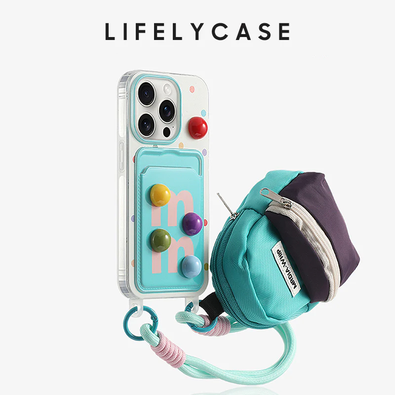 iPhone Lanyard Series | Cartoon Design Card Holder Phone Case Free Wallet - Image 9