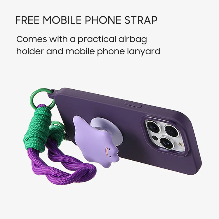 iPhone Lanyard Series | Cartoon Bracket Liquid Silicone Phone Case - Image 3