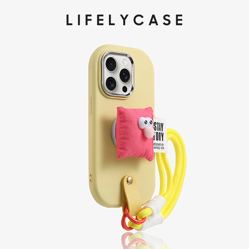 iPhone Lanyard Series | Cartoon Bracket Liquid Silicone Phone Case - Image 7