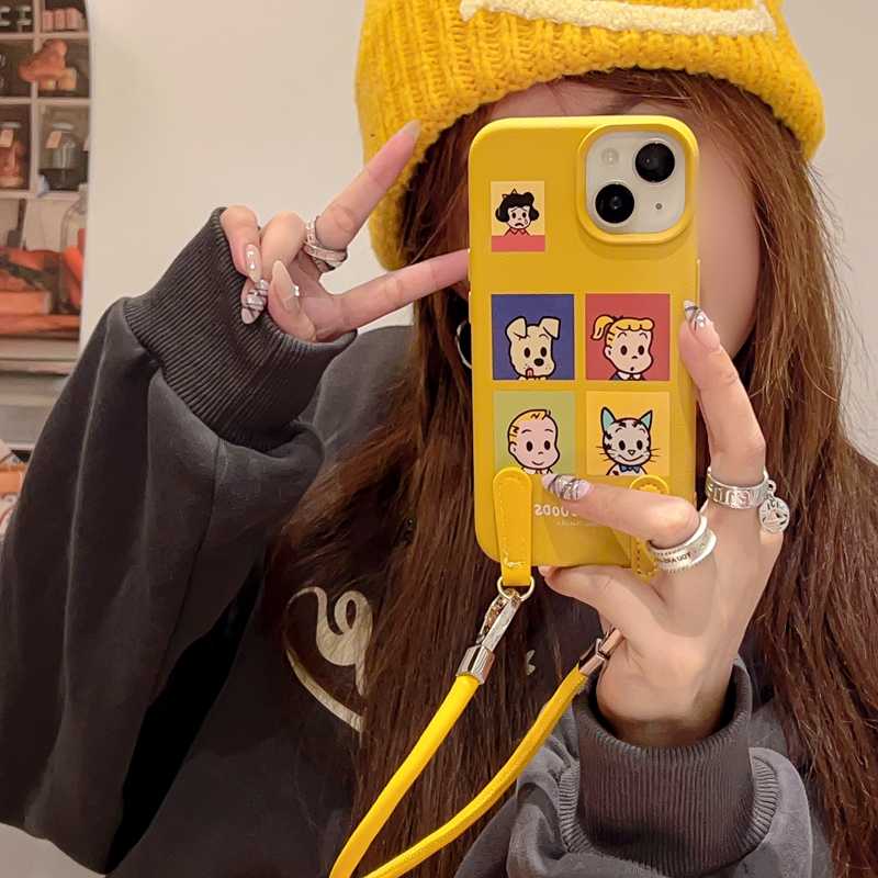 iPhone Lanyard Series | Cartoon Leather Phone Case - Image 3