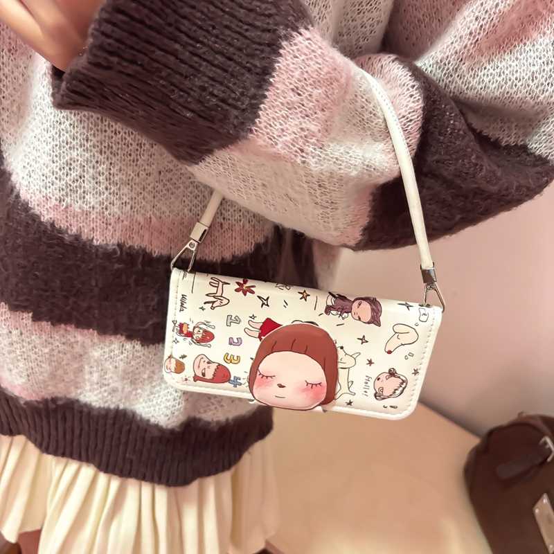iPhone Lanyard Series | Cartoon Little Girl Flip Leather Phone Case - Image 5