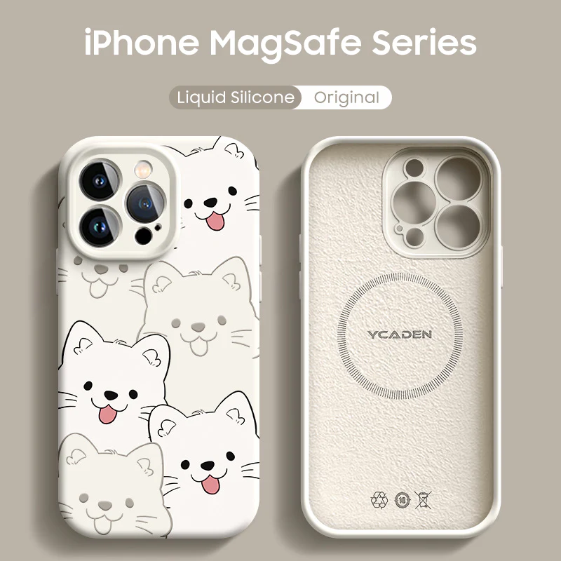 iPhone Lanyard Series | Cartoon puppy Liquid Silicone MagSafe Phone Case - Image 2