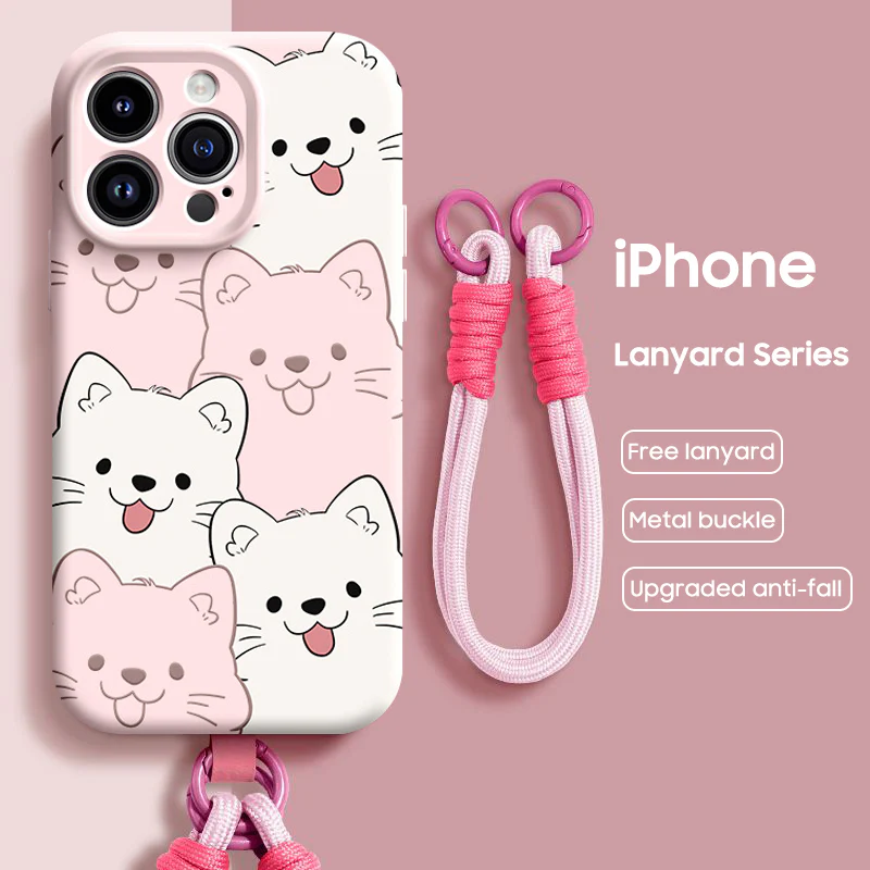 iPhone Lanyard Series | Cartoon puppy Liquid Silicone MagSafe Phone Case - Image 6
