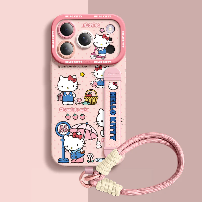 iPhone Wristband Series | Hello Kitty Liquid Silicone Phone Case - Image 7