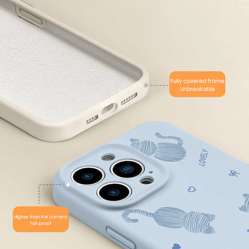 iPhone Lanyard Series | Cute Cat Liquid Silicone MagSafe Phone Case - Image 5