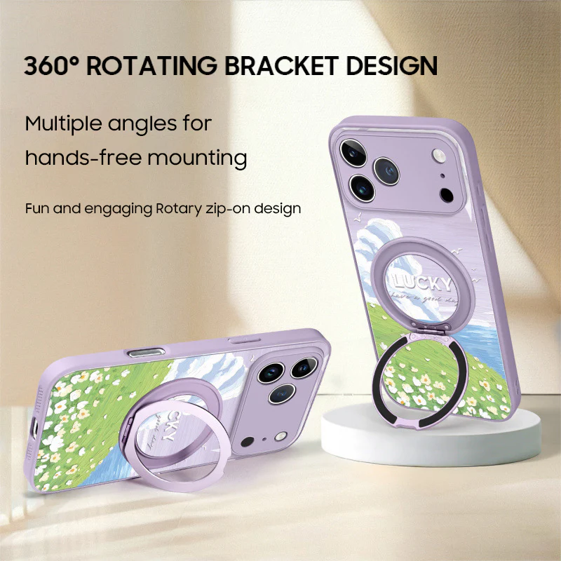 iPhone Lanyard Series | Rotating Bracket "Cloud Hillside" Phone Case - Image 3