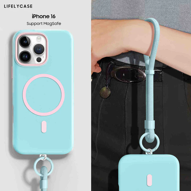 iPhone Lanyard Series | Dopamine Contrast Color Design Magsafe Phone Case - Image 8
