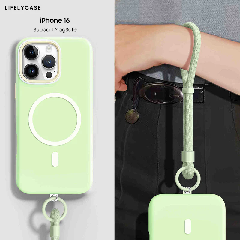 iPhone Lanyard Series | Dopamine Contrast Color Design Magsafe Phone Case - Image 9