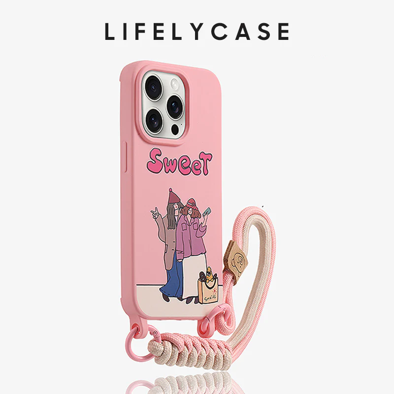 iPhone Lanyard Series | Cool Cat Design Liquid Silicone Phone Case - Image 3