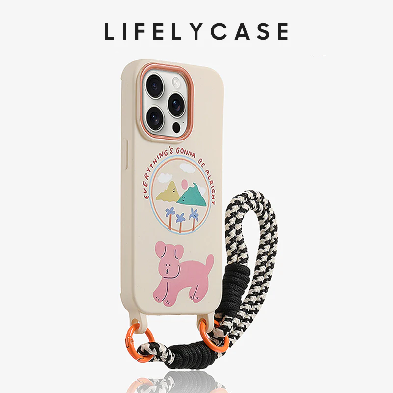 iPhone Lanyard Series | Cool Cat Design Liquid Silicone Phone Case - Image 5