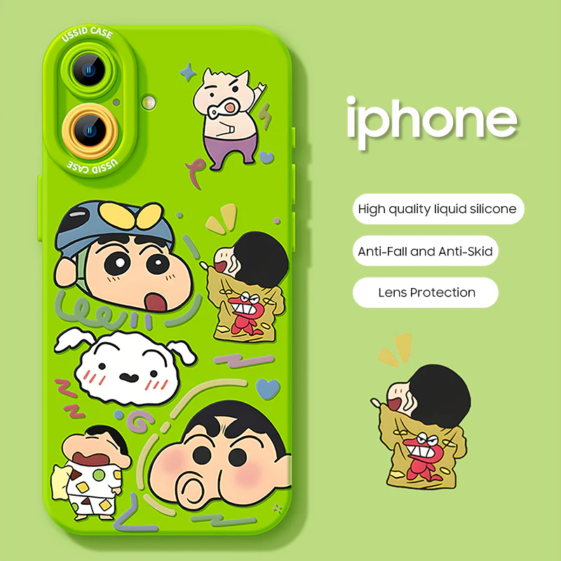 iPhone beads series | Crayon Shin-chan Design Liquid Silicone Phone Case - Image 2
