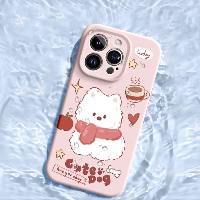 iPhone Lanyard Series | Cute Dog Liquid Silicone MagSafe Phone Case - Image 4
