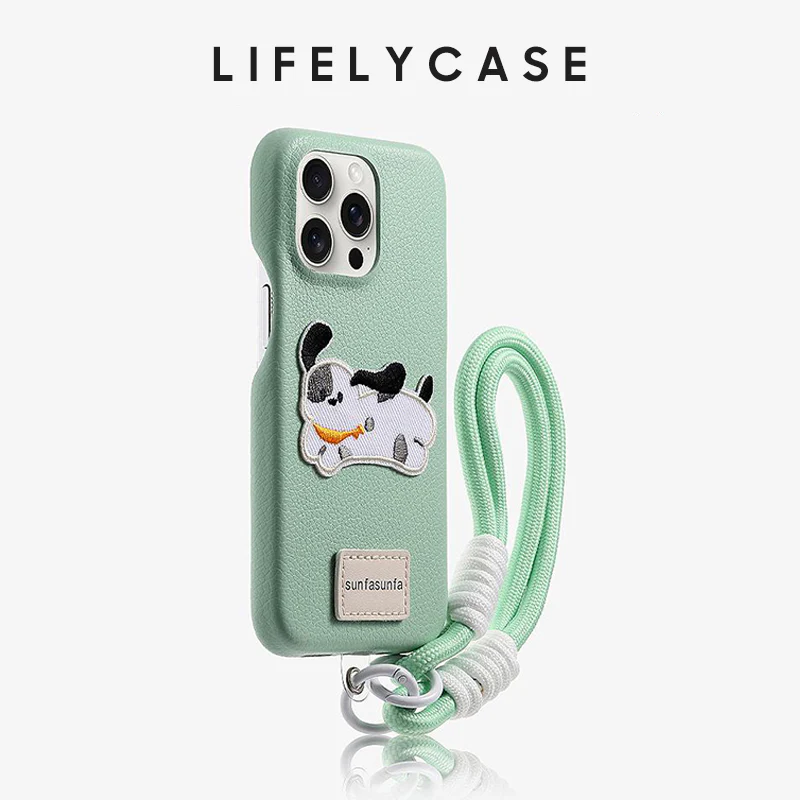 iPhone Lanyard Series | Cute Puppy Leather Phone Case - Image 7