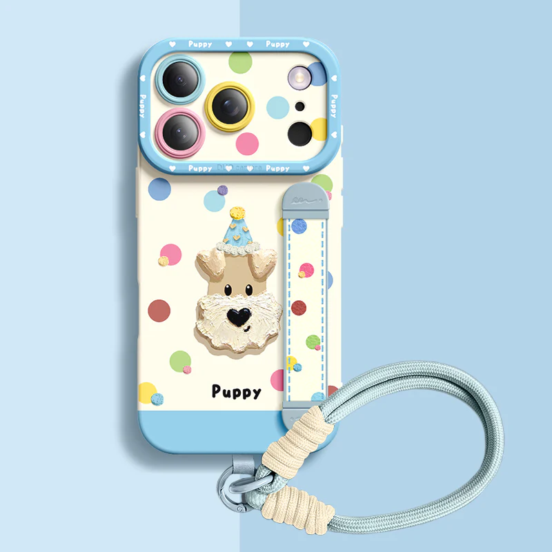 iPhone Wristband Series | "Cute Puppy" Liquid Silicone Phone Case - Image 6