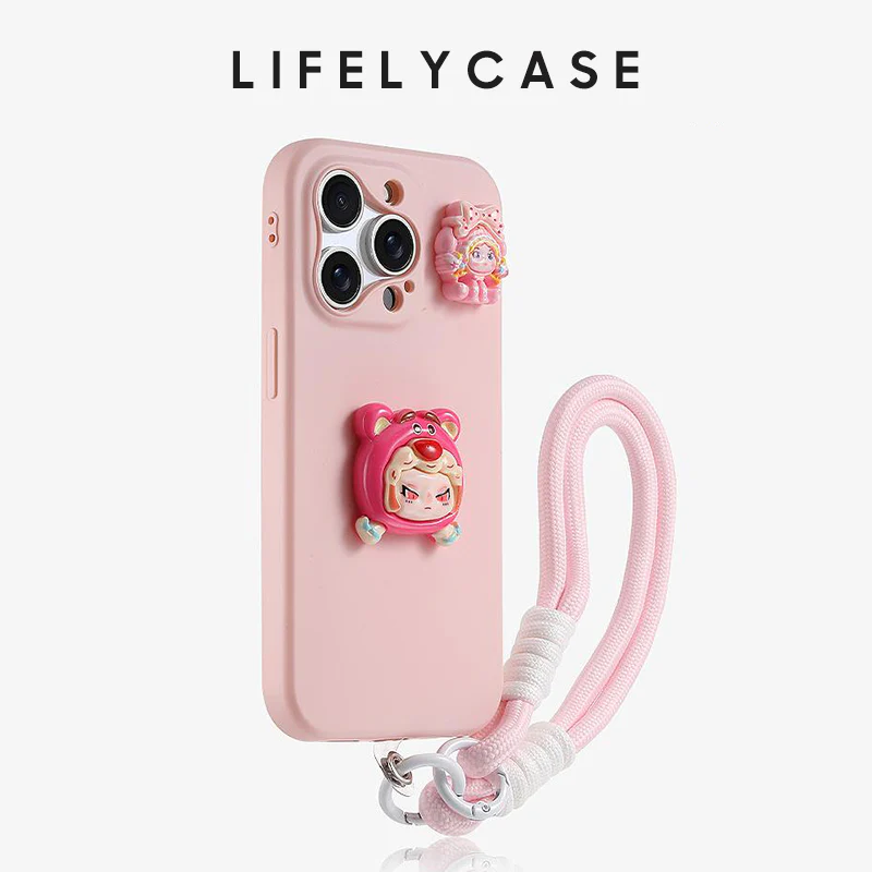 iPhone Lanyard Series | Cartoon Bracket Liquid Silicone Phone Case - Image 5