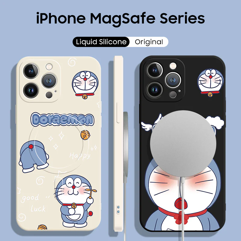 iPhone Lanyard Series | Doraemon Liquid Silicone MagSafe Phone Case - Image 3
