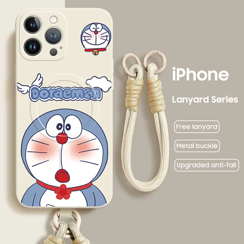 iPhone Lanyard Series | Doraemon Liquid Silicone MagSafe Phone Case - Image 5