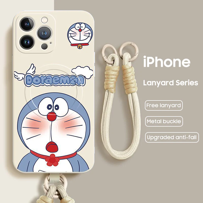 iPhone Lanyard Series | Doraemon Liquid Silicone MagSafe Phone Case - Image 5