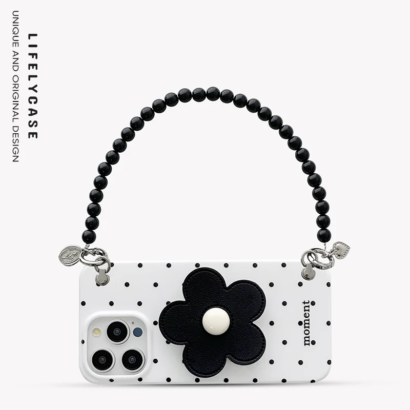 iPhone Lanyard Series | Flower Stand Polka Dot Phone Case - Image 2