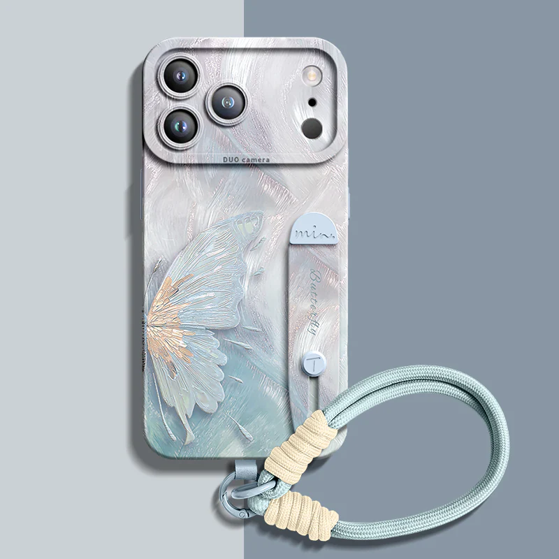 iPhone Wristband Series | "Gilded Butterfly" Liquid Silicone Phone Case - Image 9