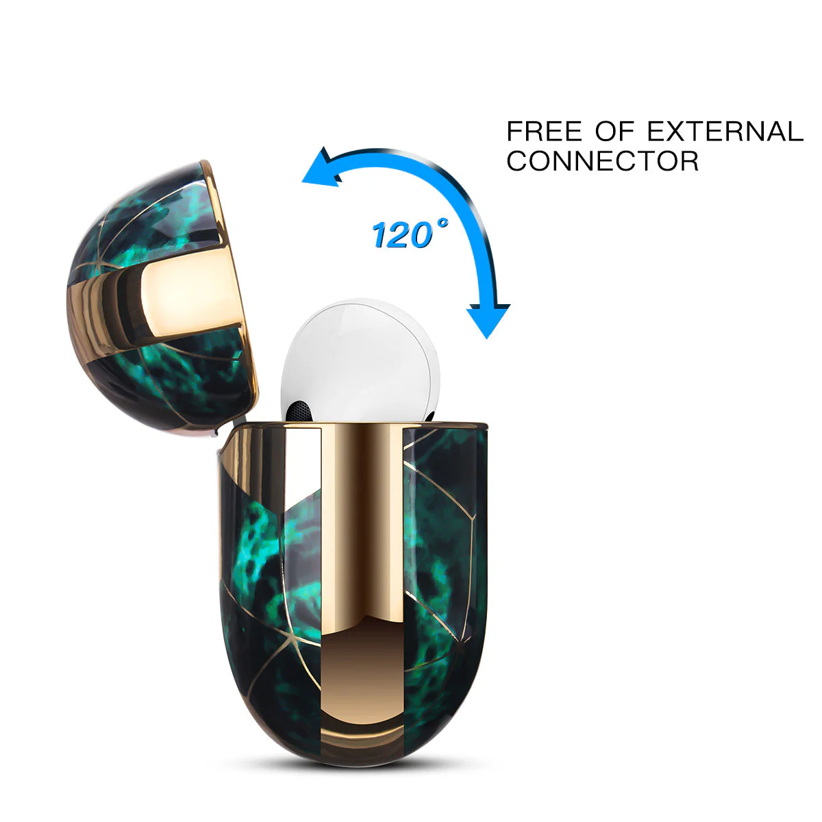 AirPods | Luxury Gold Green Marble Case - Image 6