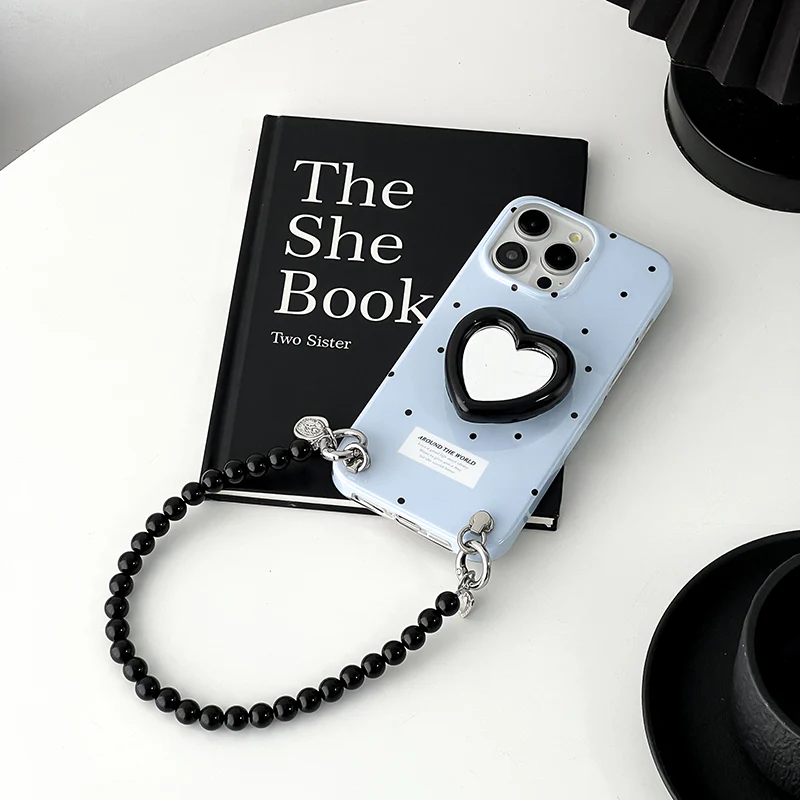 iPhone Lanyard Series | Heart Stand Polka Dot Phone Case - Image 5