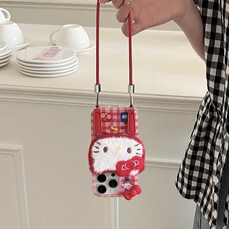 iPhone Lanyard Series | Hello Kitty Plush Phone Case - Image 5