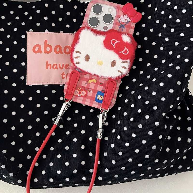 iPhone Lanyard Series | Hello Kitty Plush Phone Case - Image 6