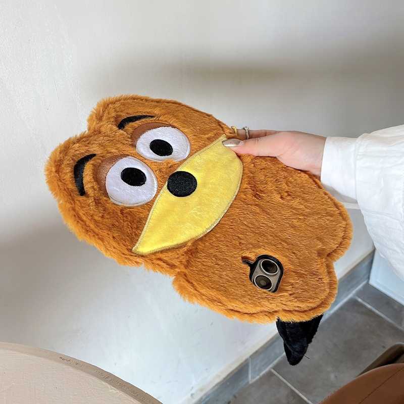 iPhone Lanyard Series | Cartoon Flip Design Plush Phone Case - Image 5