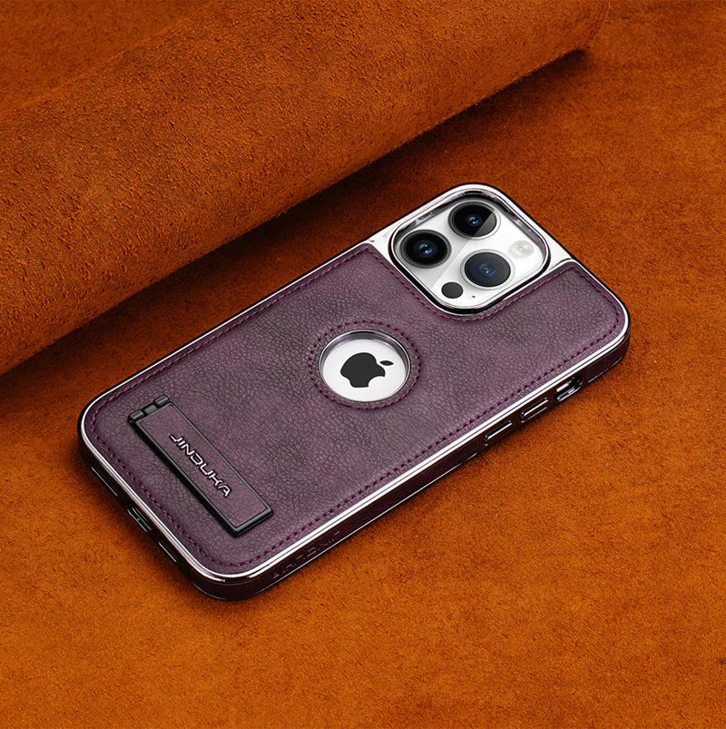 iPhone Series | Invisible Stand Premium Genuine Leather Phone Case - Image 10