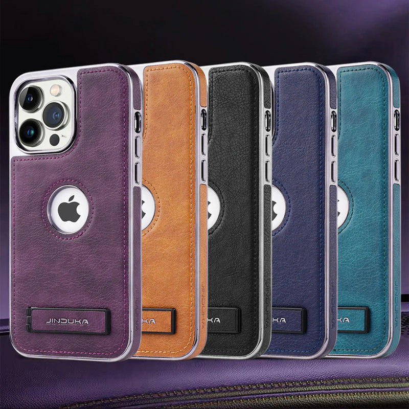 iPhone Series | Invisible Stand Premium Genuine Leather Phone Case - Image 5