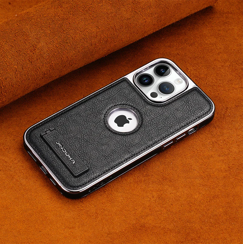 iPhone Series | Invisible Stand Premium Genuine Leather Phone Case - Image 6