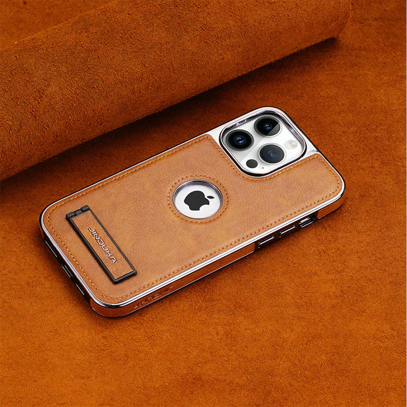 iPhone Series | Invisible Stand Premium Genuine Leather Phone Case - Image 7