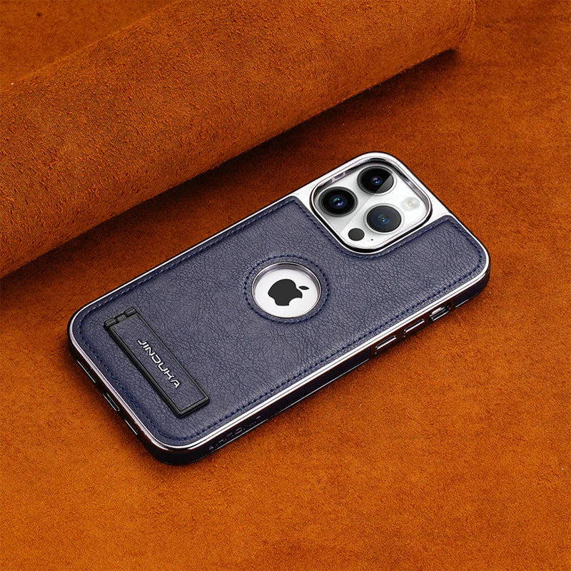 iPhone Series | Invisible Stand Premium Genuine Leather Phone Case - Image 8