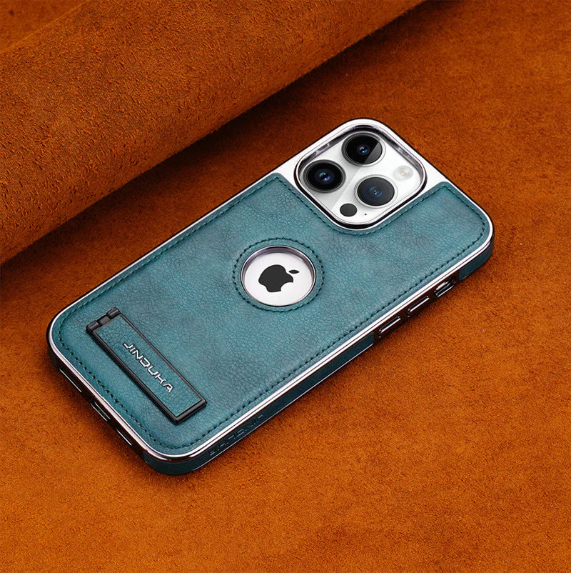 iPhone Series | Invisible Stand Premium Genuine Leather Phone Case - Image 9