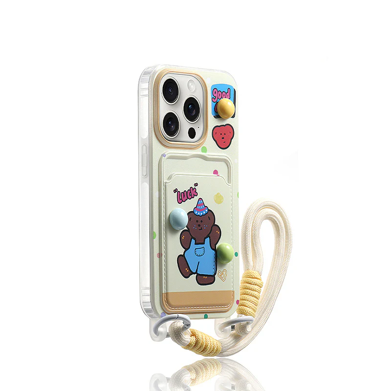 iPhone Lanyard Series | Cartoon Design Card Holder Phone Case - Image 6